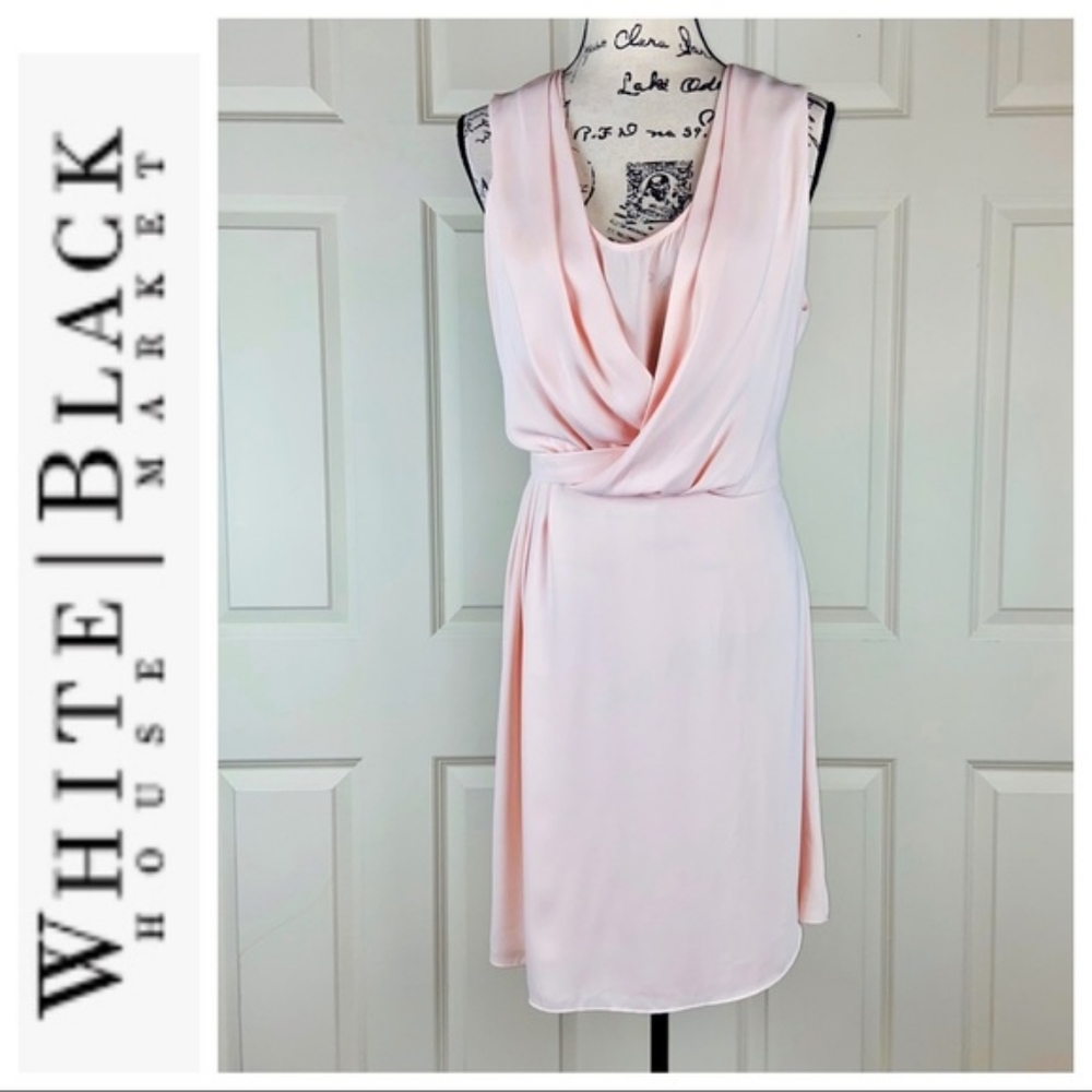 White House Black Market Blush Faux Wrap Dress Size 6